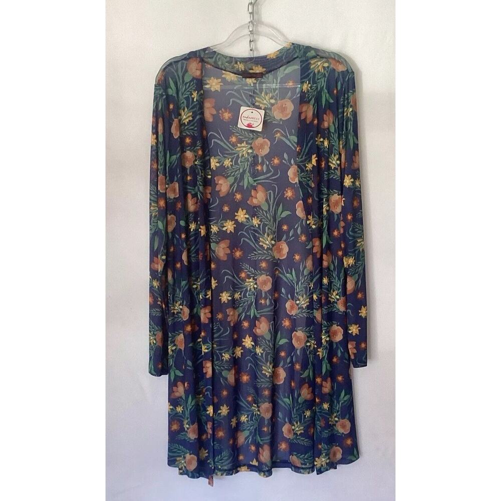 Shiela Rose Woman’s Multi Color Mesh Open Front Kimono XL